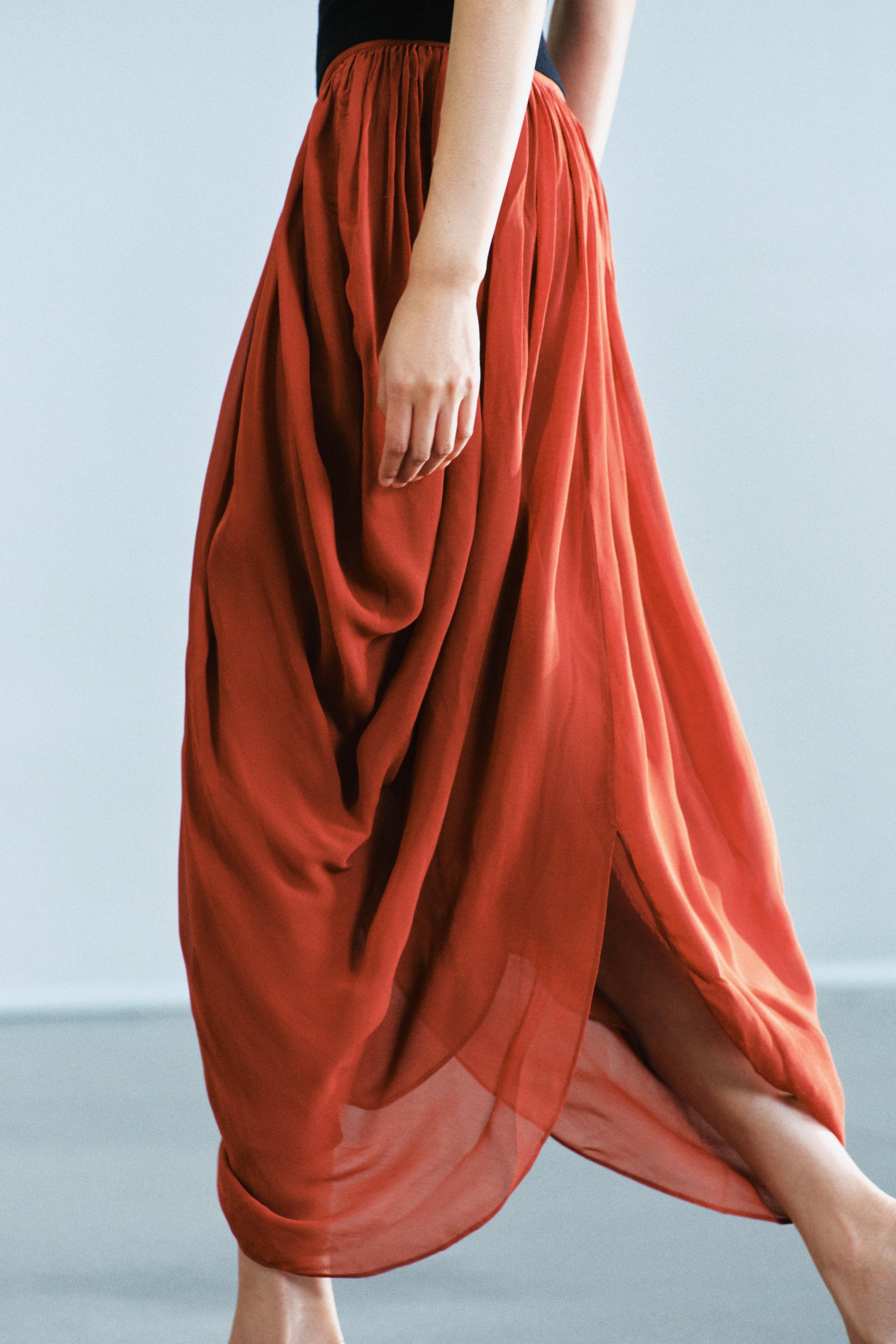 JUPE MIDI DRAPÉE ASYMÉTRIQUE ZW COLLECTION